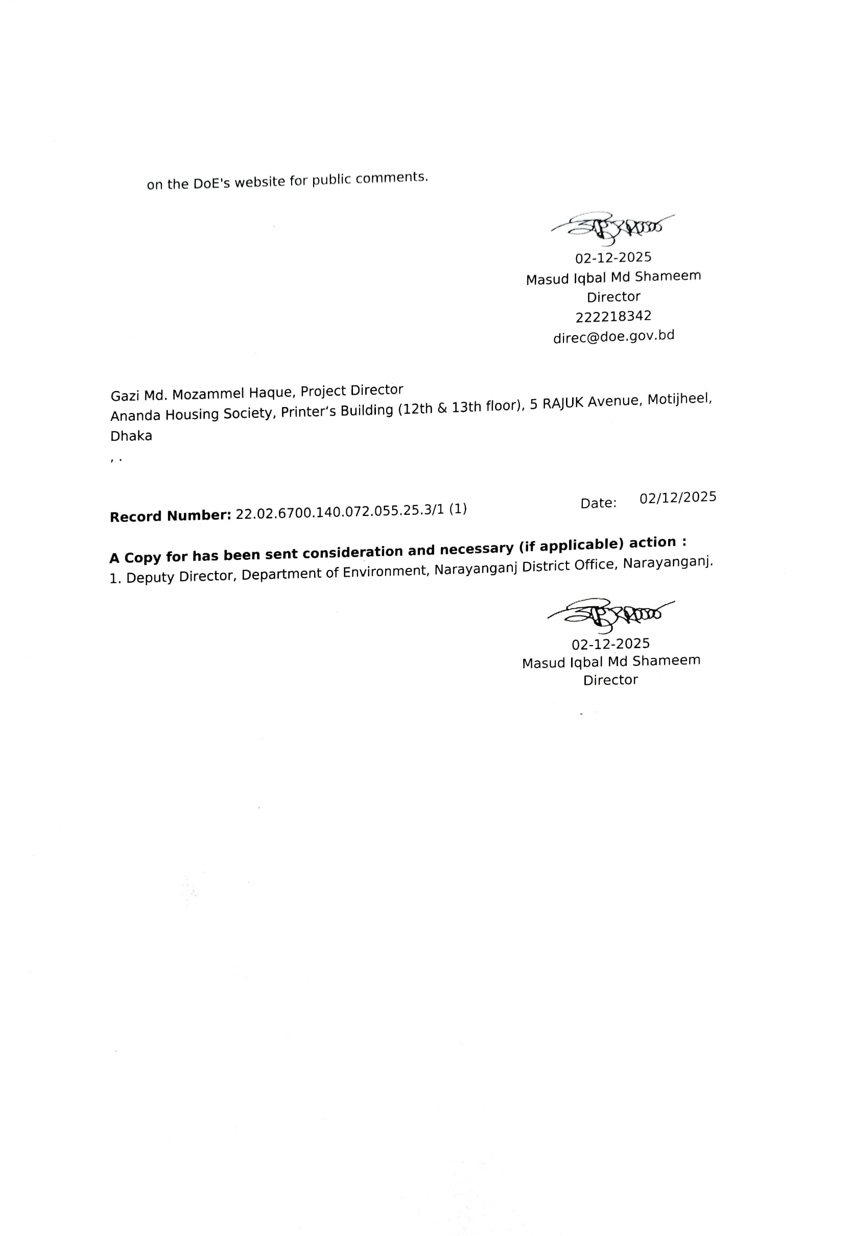 Environmental Impact Assessment (EIA) ToR Approval Notice page 2